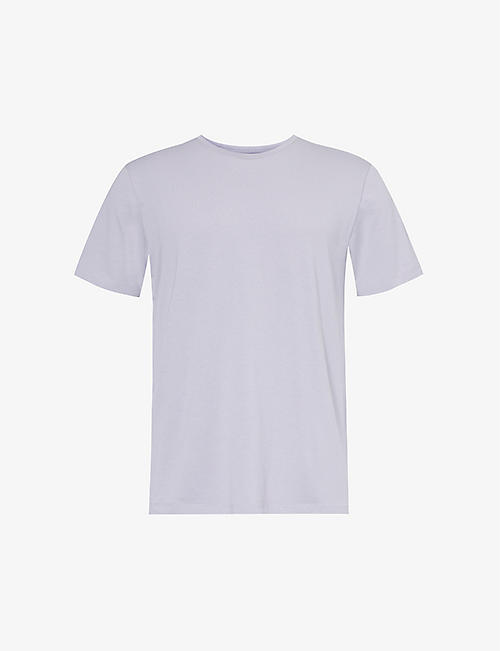 PAIGE: Textured-weave cotton-blend jersey T-shirt