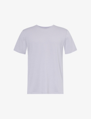 Shop Paige Men's Dusty Iris Textured-weave Cotton-blend Jersey T-shirt