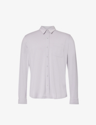 Shop Paige Mens Dusty Iris Stockton Regular-fit Stretch Cotton-blend Shirt