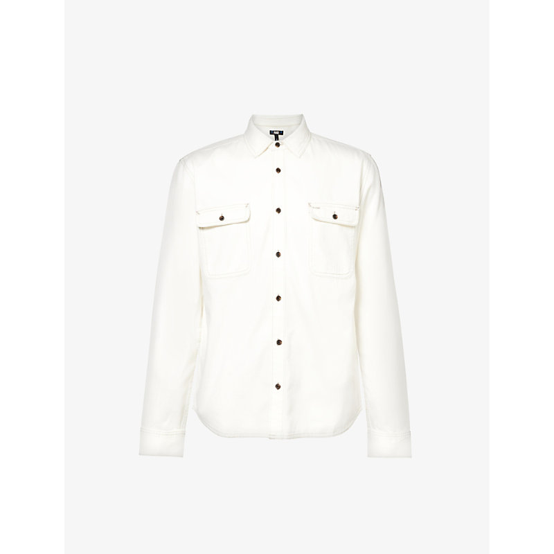 Shop Paige Martin Regular-fit Cotton-blend Shirt In Warm Moonlight