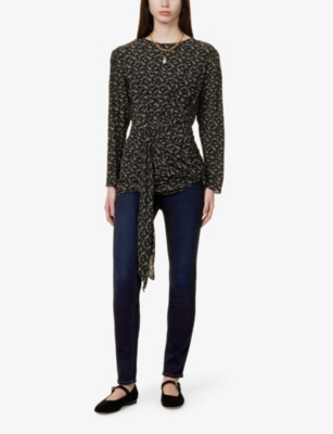 PAIGE WOMENS PAIGE HOXTON TAPERED-LEG MID-RISE STRETCH DENIM-BLEND JEANS 