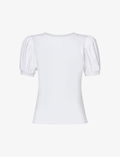 PAIGE: Matcha puffed-sleeve cotton-jersey T-shirt