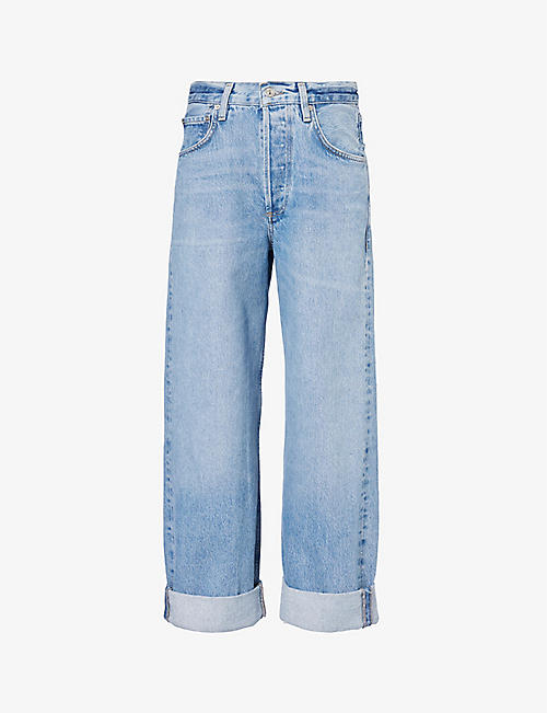 CITIZENS OF HUMANITY: Ayla wide-leg mid-rise recycled-denim jeans
