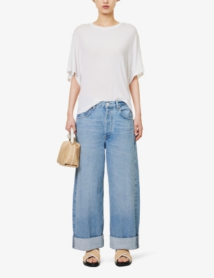 Shop Citizens Of Humanity Ayla Baggy Wide-leg High-rise Jeans In Gemini