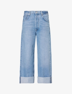 Shop Citizens Of Humanity Ayla Baggy Wide-leg High-rise Jeans In Gemini