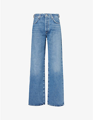 CITIZENS OF HUMANITY: Annina wide-leg mid-rise recycled-denim jeans