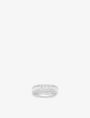 Apm Monaco Womens Silver Monaco Sterling-silver And Zirconia Ring In White