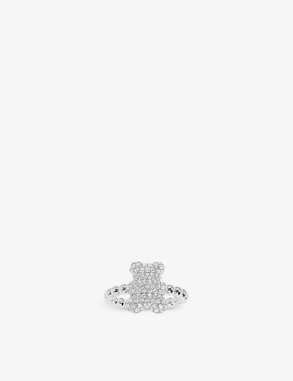 Apm Monaco Womens Silver Yummy Baby Snow Sterling-silver And Zirconia Ring