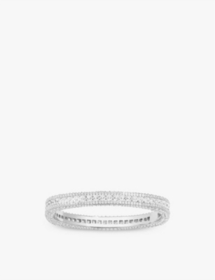 Apm Monaco Womens Pavé-encrusted Sterling-silver And Zirconia Bangle
