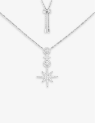 Apm Monaco Womens Pavé Meteorites Sterling-silver And Zirconia Pendant Necklace