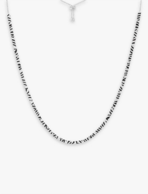 APM MONACO: Zebra brand-engraved sterling-silver and zirconia adjustable necklace