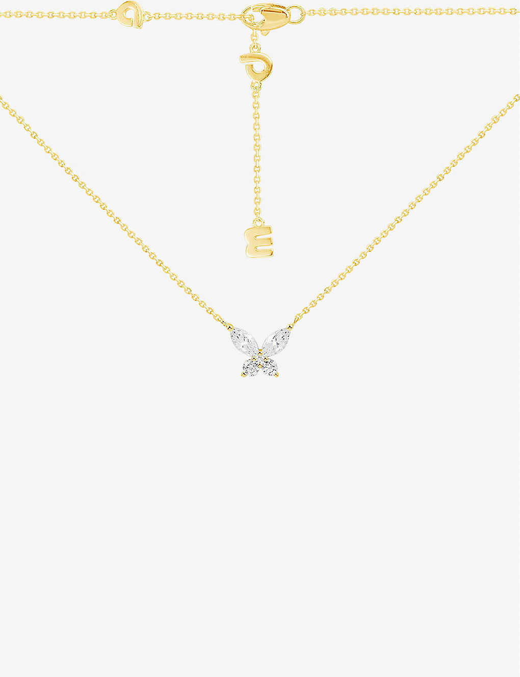 Apm Monaco Womens Yellow Gold Butterfly 18ct Yellow Gold-plated Metal Alloy And Zirconia Necklace