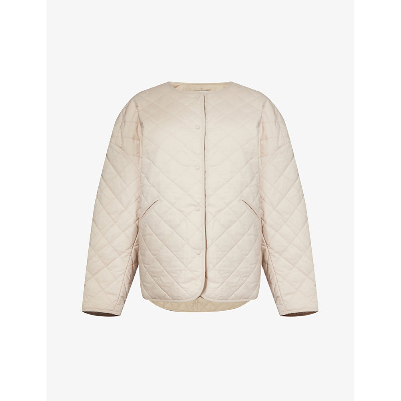 Shop Totême Quilted Relaxed-fit Organic-cotton Jacket In Pebble