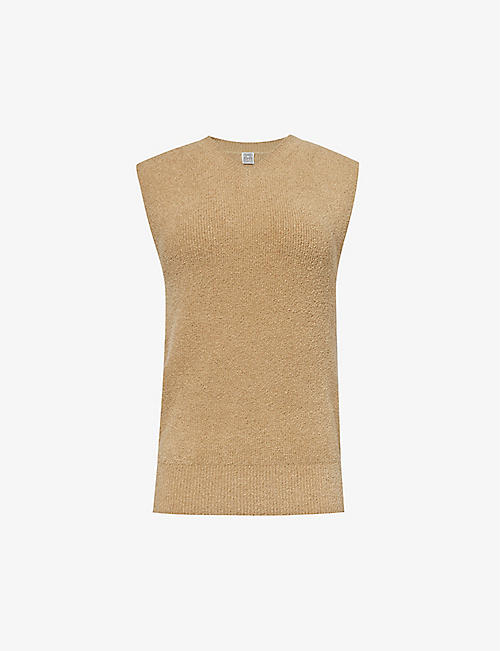TOTEME: V-neck relaxed-fit cotton-blend top