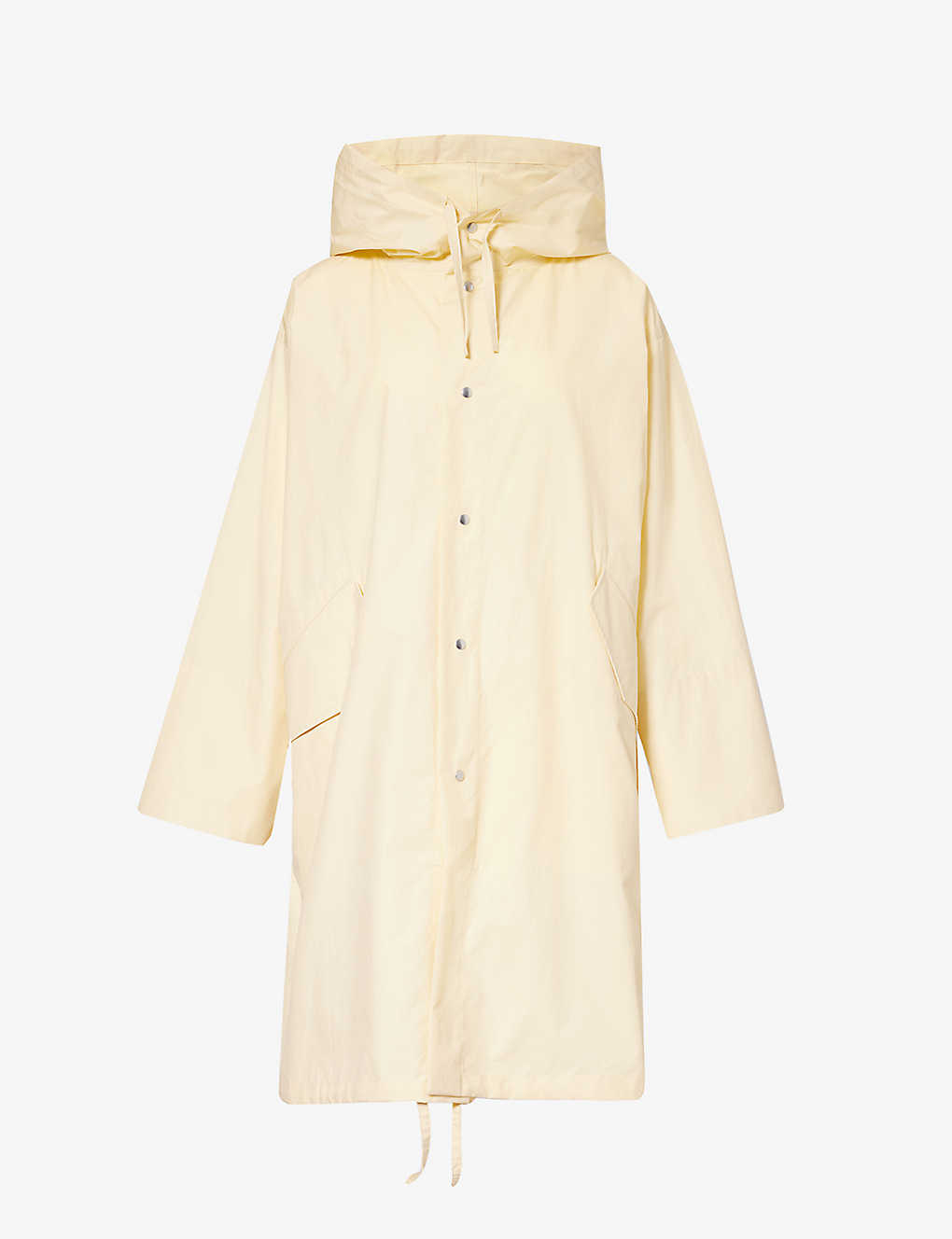 Shop Jil Sander Brand-print Hooded Cotton Parka Jacket In Light Pastel Yellow