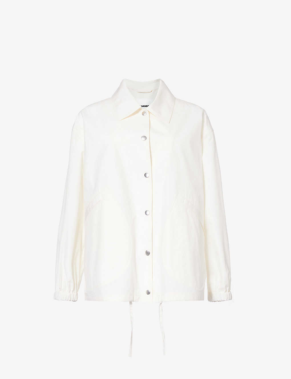 Jil Sander Womens Natural Brand-print Collared Cotton Jacket