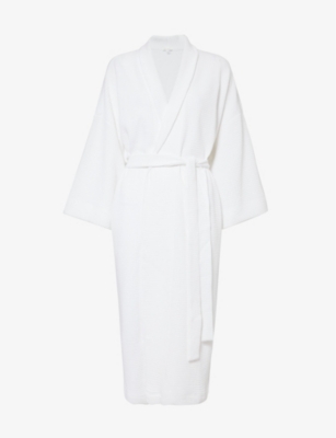 SKIN: Skylar waffle-texture organic cotton-blend robe