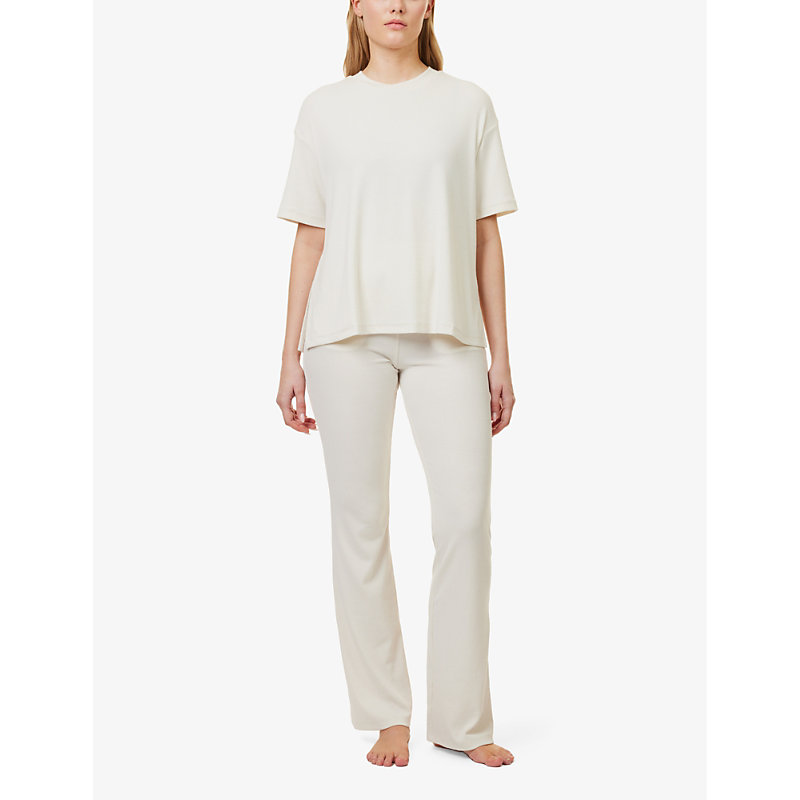 Shop Skin Women's Ivory Natasia Relaxed-fit Mid-rise Stretch-woven Trousers
