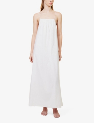 Shop Skin Women's White Briah Scoop-neck Organic-cotton Night Dress