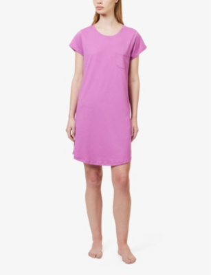 Shop Skin Carissa Relaxed-fit Organic-cotton Night Dress In Pink Agate