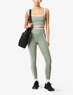 BEYOND YOGA: Spacedye New Moves contrast-trim stretch-woven top