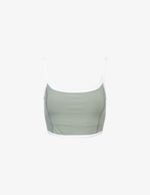 BEYOND YOGA: Spacedye New Moves contrast-trim stretch-woven top