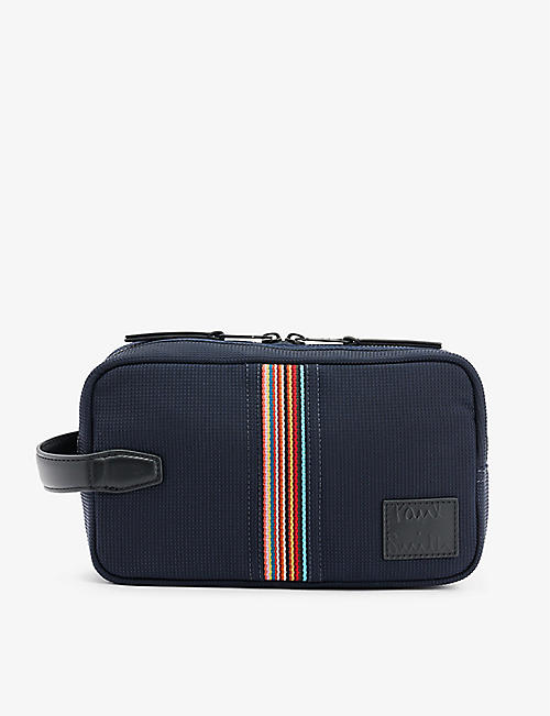 PAUL SMITH: Striped brand-patch woven washbag