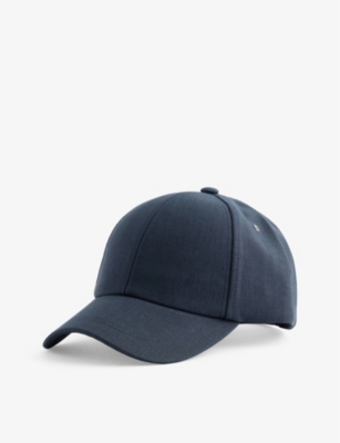 PAUL SMITH: Striped-panel linen cap