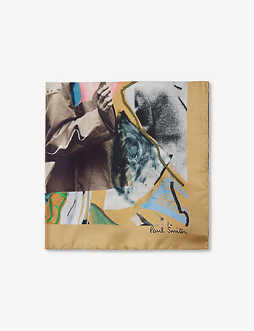 PAUL SMITH: Patterned silk pocket square
