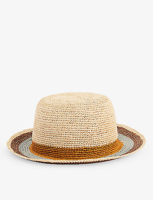 PAUL SMITH: Striped wide-brim straw hat