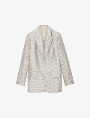 Zadig & Voltaire Vicka Jacquard Wings Blazer In Scout