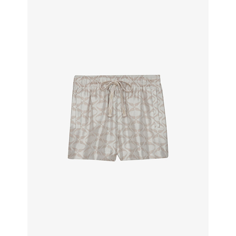 Zadig & Voltaire Zadig&voltaire Womens Scout Monogram-pattern Mid-rise Woven Shorts