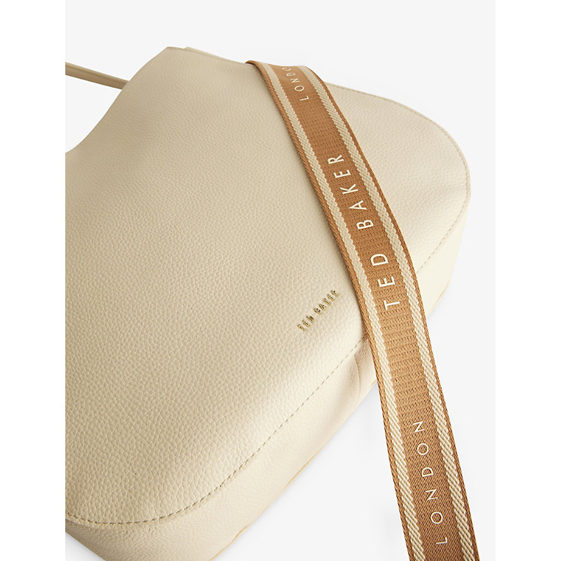 Shop Ted Baker Women's Ivory Darciel Webbing Leather Shoulder Bag