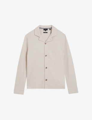 TED BAKER: Pendul spread-collar cotton-blend shirt