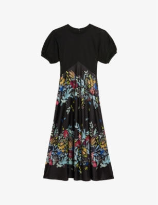 TED BAKER: Maulina floral-print stretch-woven midi dress