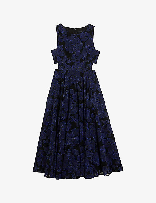 TED BAKER: Occhito floral-print woven midi dress