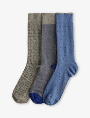 Shop Ted Baker Men's Assorted Tsokpak Patterned Pack Of Three Socks