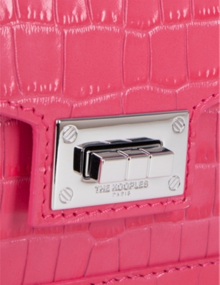 Shop The Kooples Women's Retro Pink Emily Small Crocodile-embossed Leather Cross-body Bag