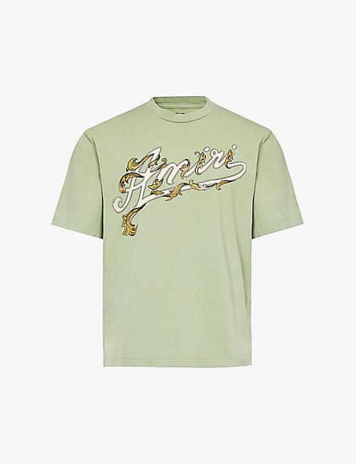 AMIRI: Filigree branded-print cotton-jersey T-shirt