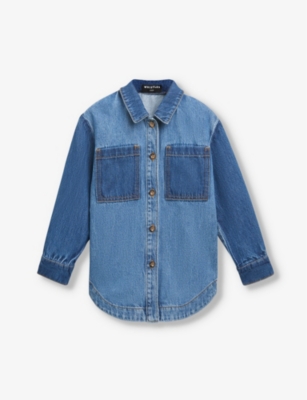 Whistles Boys Blue Kids Patchwork Denim Overshirt