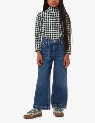 WHISTLES: Patch-pocket wide-leg denim jeans