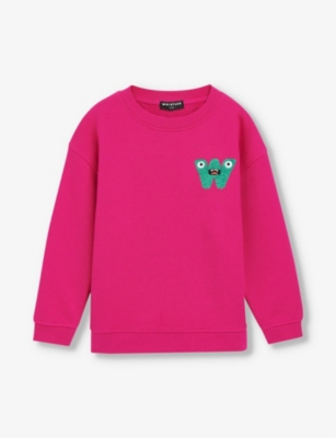 Whistles Boys Pink Kids Monster W-logo Cotton Sweatshirt 3-9 Years