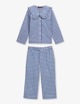 Whistles Boys Blue Kids Gingham-print Cotton Pyjamas 3-9 Years