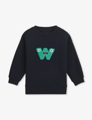 Whistles Boys Navy Kids Monster W-logo Cotton Sweatshirt 3-9 Years
