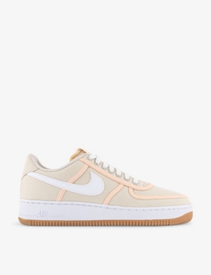 NIKE Air Force 1 ’07 Swoosh-embellished leather low-top trainers
