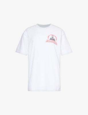 Obey Mens Pigment Vintage White Graphic-print Regular-fit Cotton-jersey T-shirt