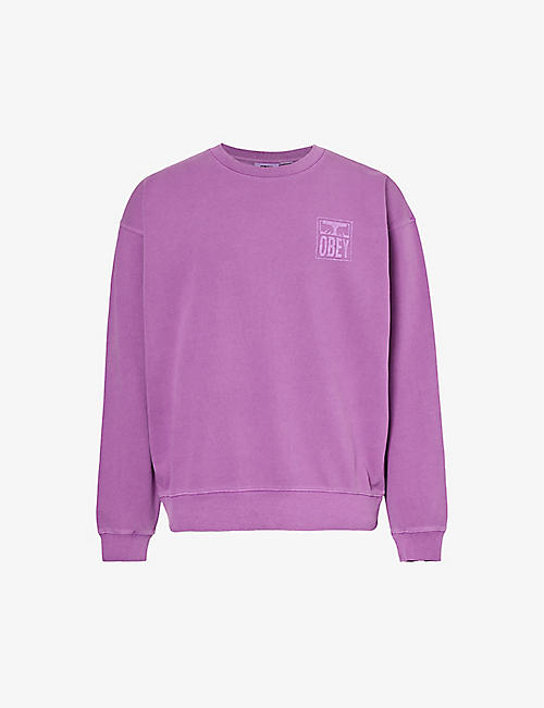 OBEY: Icon branded-print cotton-blend sweatshirt