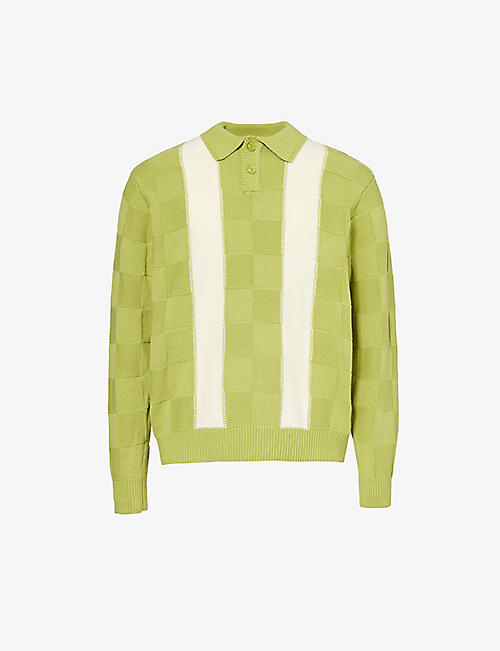 OBEY: Albert contrast-stripe cotton-knit polo shirt