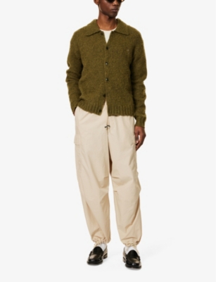 Obey Mens Silver Grey Giant Parachute Brand-patch Wide-leg Relaxed-fit Cotton-poplin Trousers In Silver Grey