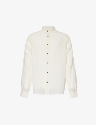 Shop Marane Men's White El Pacifico Relaxed-fit Linen Shirt